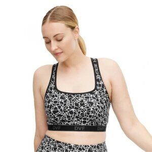 Diane Von Furstenberg Racerback Cracked Glass Sports Bra New